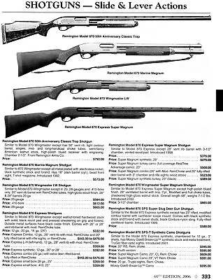 2006 Print Ad Of Remington Model 870 Shotgun 50th Anniversary Marine Magnum • $9.99