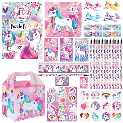 Kids Party Loot Bag Fillers Girls Stickers Tattoos Puzzles Stationery UNICORN • £3.49