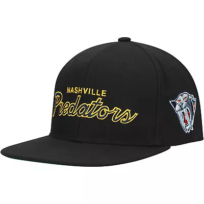 Men's Mitchell & Ness Black Nashville Predators Core Team Script 2.0 Snapback • $33.99