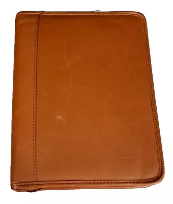 VTG 1996 At A Glance Personal Planner Organizer Full Zip Leather Pockets 10x8  • $14.99