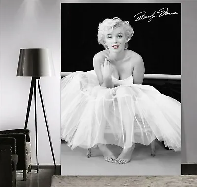 Marilyn Monroe Vintage Black White Framed Canvas Wall Art Or Poster Paper Print • $74.69