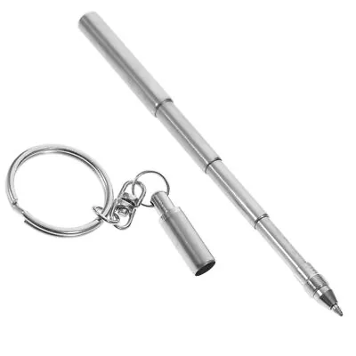 Retractable Keychain Pen Stainless Steel Mini Tool-UN • $9.34