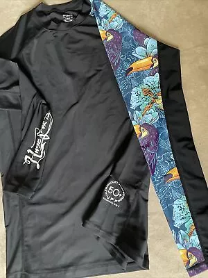 Rash Guard Swim Shirt Black Long Sleeve Toucan Unisex XL 50+ UV HUGE Sports Trip • $24