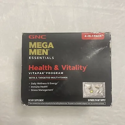 GNC Mega Men Health & Vitality Vitapak 4-in-1 Supplement 30 Daily Packs Exp 25+ • $23.95