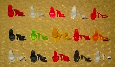 Vintage Barbie Clone 4 Clothes Red Black White Yellow Soft Open Toe Shoes Lot • $39.99