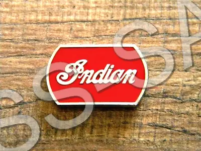 INDIAN ENAMEL VEST PIN LAPEL ~1-1/4  X 3/4  HAT BADGE MOTORCYCLES V-TWIN CHIEF • $12