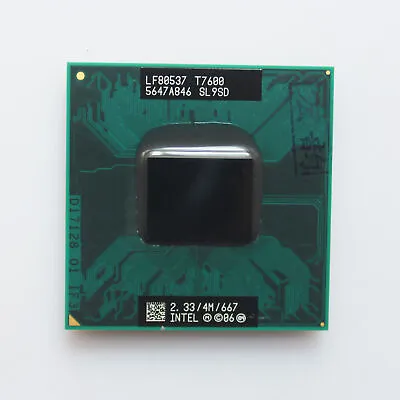 Intel Core 2 Duo T7600 2.33 GHz 4M 667 Mobile Dual-Core CPU SL9SD Processor • £27.46