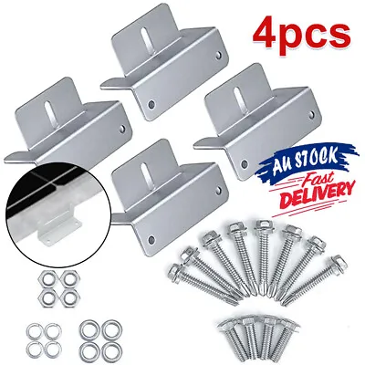 4 Pcs Solar Panel Z-Bracket Mounting RV Mount Aluminum Kit Flat Roof Yacht • $15.95