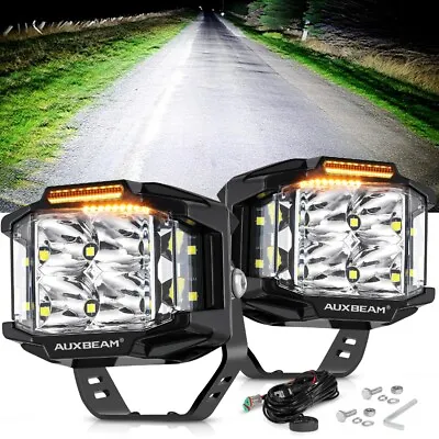 AUXBEAM 4'' 5  Side Shooter LED Work Light Bar Cube Pods DRL Fog Driving Lamps • $17.99