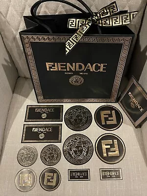 Fendace Fendi X Versace Set Of 12 Stickers Stamp Sheet Designer Logo Gift Wrap • $75