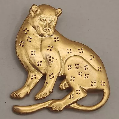 Vtg MMA Leopard Jaguar Brooch Replica Cat Metropolitan Museum Art Gold Tone Pin • $22