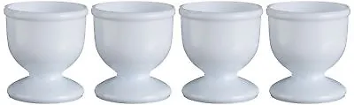 4 Egg Cups Holder Boiled White Plastic Travel Camping Caravan Breakfast Stand • £4.49