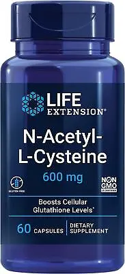 Life Extension N-Acetyl-L-Cysteine 600mg 60 Capsules Detox & Cleanse Immune • £16.40