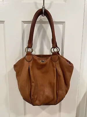 J Crew Brompton Cognac Leather Hobo Bag • $20