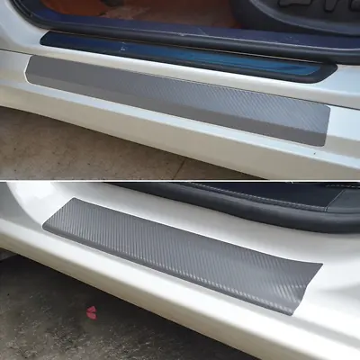 4Pcs Car Door Sill Scuff Carbon Fiber Welcome Pedal Protect Stickers Accessories • $17.04