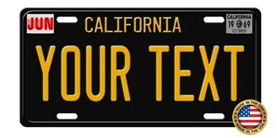 California Vintage 60s YOUR TEXT MONTH YEAR Vanity Aluminum License Plate Tag • $19.71
