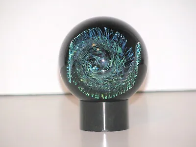 Vortex  Glassworks  Dichroic 3  Marble Infinity Spiral Blue Green Signed Nos • $260