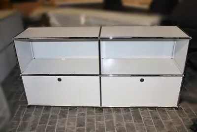 USM Haller Sideboard Shelf 4 Fan 2 Fold IN Light Grey Storage Bookcase • £1424.10