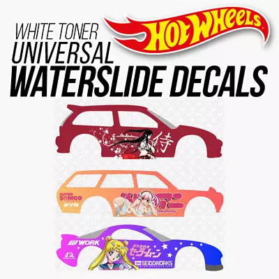 1/64 Scale ANIME ITASHA White Toner Universal WaterSlide Decal For Hot Wheels • $4.99