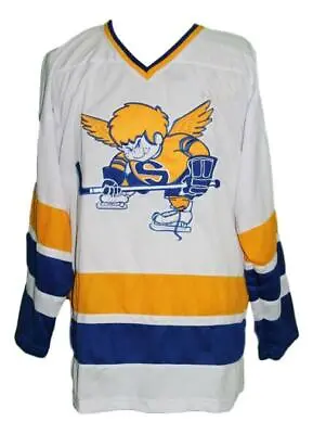 Any Name Number Minnesota Fighting Saints Retro Custom Hockey Jersey 20 White • $54.99