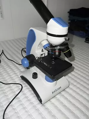 AmScope 40X-1000X Dual Light Glass Portable Student Microscope • $36.99