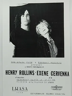 $14.95 • Buy Henry Rollins And Exene Cervenka At The Lhasa Club La Punk Rock Concert Poster