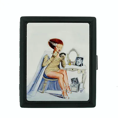 Vintage Monster Themed D13 Small Black Cigarette Case Smoking Card Money Holder  • $13.95