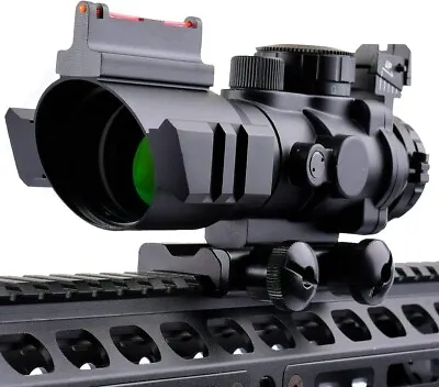 4X32 Rifle Scopes Tri- Illuminated Reticle ACOG Scope Fiber Optic Sight • $66.99