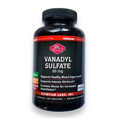Olympian Labs Vanadyl Sulfate (20mg) With Niacin  250 Caps Exp 02/2026 • $19.99