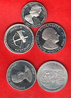 Lot 5 Coins  Mongolia 10 Tugrik 1984 • $2.25