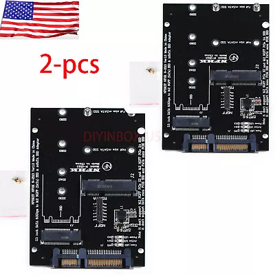 2-pcs 2 In 1 M.2 NGFF/Msata SSD To SATA III 3.0 Adapter Converter Card 2242 2260 • $14.98