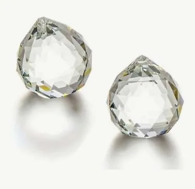 Chandelier Light Lamp Crystal Drops X6 Balls 40mm Transparent Sparkling Pendant • £1.99