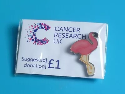 Pink Flamingo Stud Pin Badge Cancer Charity NOT RSPB • £2.99