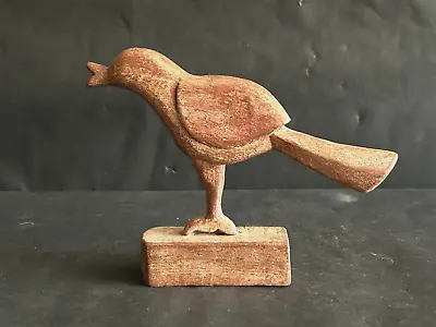 Vintage Tribal Art Hand Carved Unique Old Color Wooden Bird Figure Statue. • $45