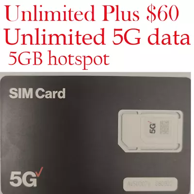 Verizon Unlimited 5G & 4G LTE Wireless Plan - $60 With 5GB Hotspot • $25.99