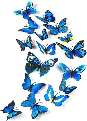 £3.49 • Buy 12 X 3D Butterfly Wall Stickers Home Decor Room Decoration Sticker Bedroom Girl