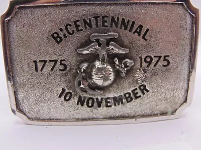 Vintage Usmc Bicentennial Belt Buckle 1775-1975 Color Silver Marine Corps • $38.99