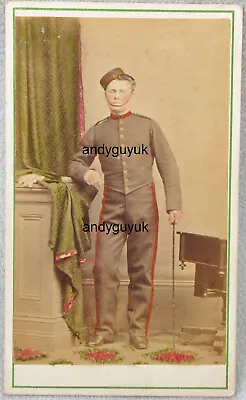 Cdv Tinted Military Soldier Hawkins Southsea Antique Photo Stick • £18.95
