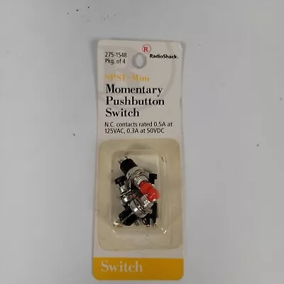 NEW! RadioShack SPST N.C. Mini Momentary Pushbutton Switches 4 Pk 275-1548 • $5.99