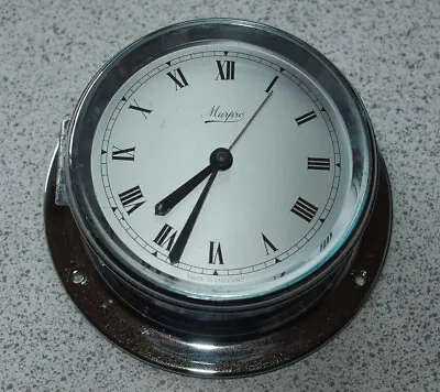 Vintage Marpro Chrome Marine Ships Yacht Mechanical Clock Timepiece Nautical • $55.49