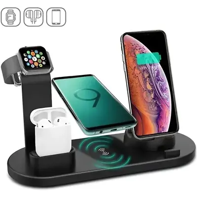 $34.99 • Buy 5 In 1 Wireless Charger Stand Pad For IPhone 14 13 12 11X8 Apple Watch Airpods D