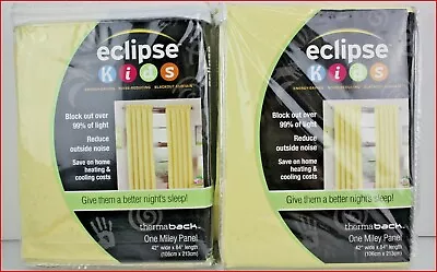 LOT 2- Eclipse MILEY Blackout Drapes Curtains - Each Panel 42x84 Yellow 🌟NEW🌟 • $46.95