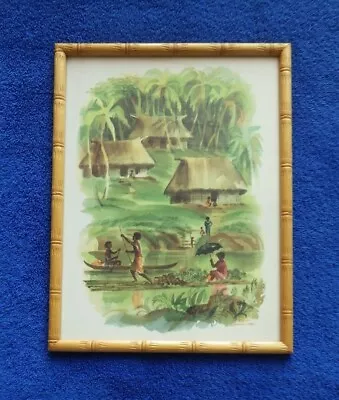 Vintage Hawaiian Matson Line Fiji Watercolor Print Menu L. Macouillard Hawaii • $99