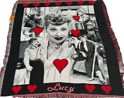 I Love Lucy Throw/ Tapestry Fringed Blanket • $44.59