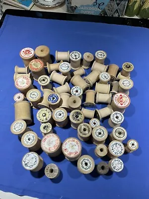 Vintage Wooden Empty THREAD SPOOLS Lot 60 Plus - 1 5/8  To 2  Tall • $12