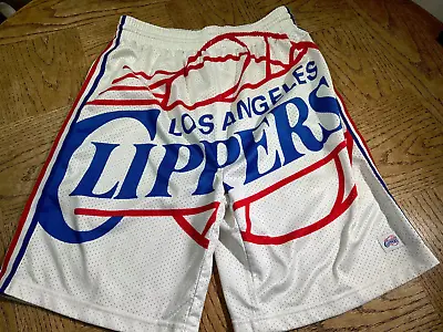 Mitchell & Ness White NBA Los Angeles Clippers Big Face 2.0 Blownout Shorts • $39.99