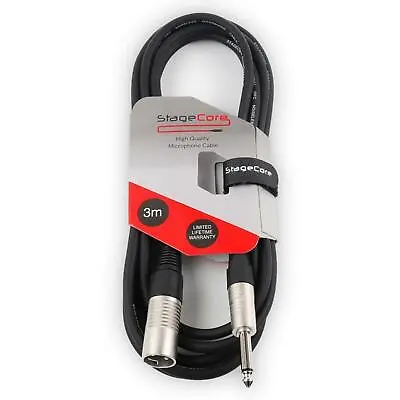 Male XLR To 6.35mm 1/4  Mono Jack Lead / Speaker Audio / Signal Cable • £7.99