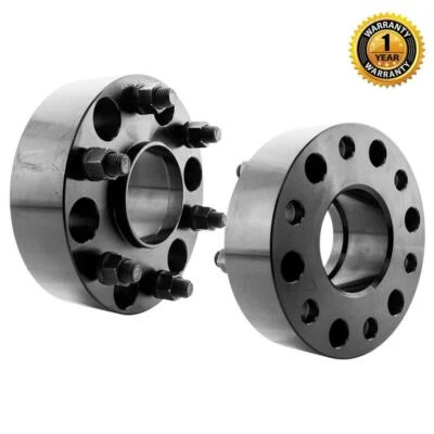 $42.99 • Buy 2X 2  Black 6x5.5 Hub Centric Wheel Spacers Adapters For 1999-16 Chevy Silverado