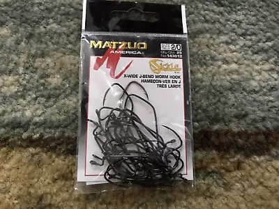 Matzuo X Wide J Bend Worm Hook Size 2/0 Qty 25 • $3.75