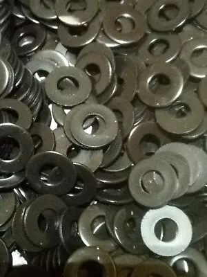 1/4  Stainless Steel Flat Washer BLACK MARINE GRADE   100 PCS  5/8 OD • $10